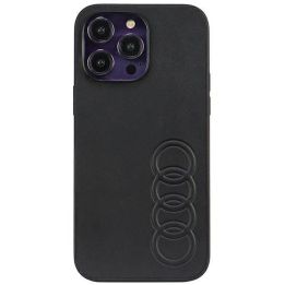 Audi sintetinės odos dėklas iPhone 14 Pro Max - juodas