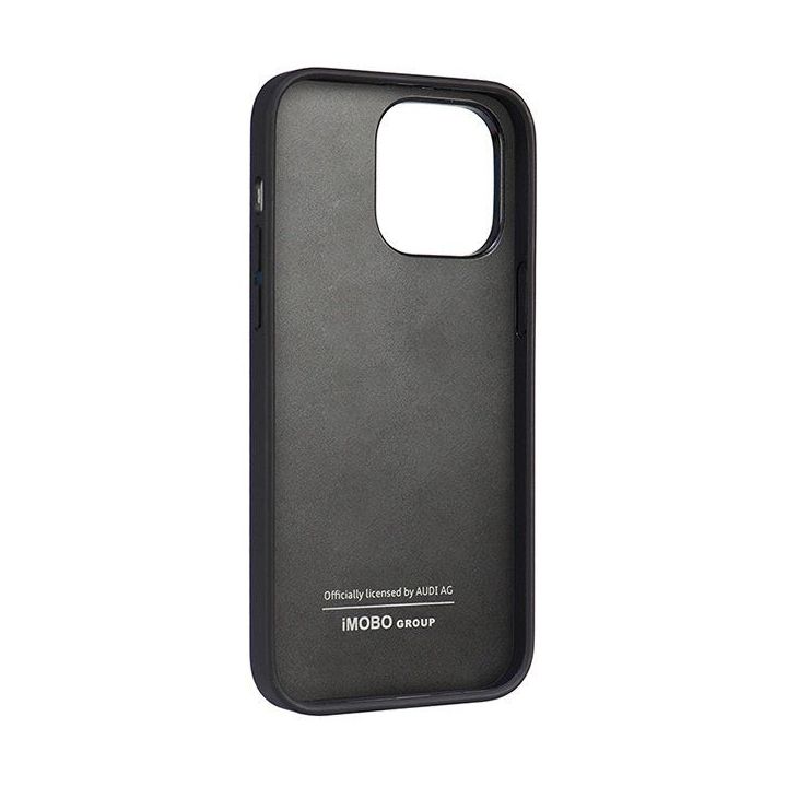 Audi sintetinės odos dėklas iPhone 14 Pro Max - juodas
