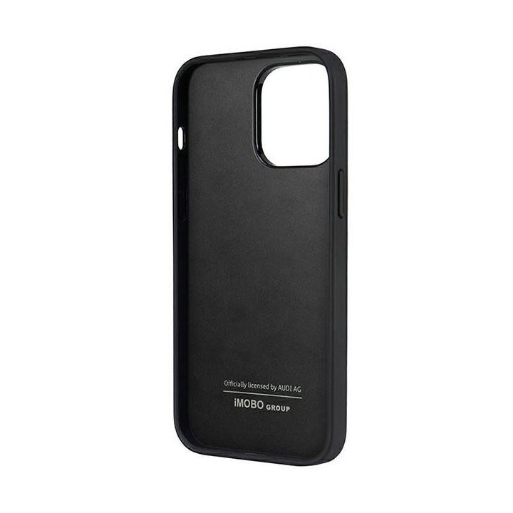 Audi sintetinės odos dėklas iPhone 14 Pro Max - juodas