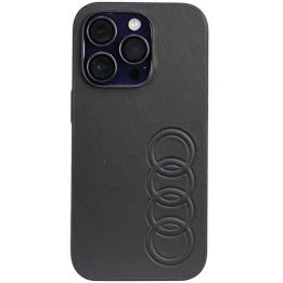 Audi sintetinės odos dėklas iPhone 14 Pro - juodas
