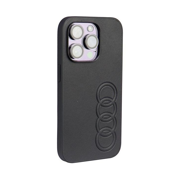 Audi sintetinės odos dėklas iPhone 14 Pro - juodas