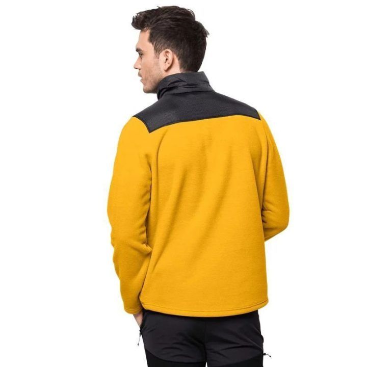 Vyriškas džemperis Jack Wolfskin DNA Grizzly Fleece FZ, geltonas