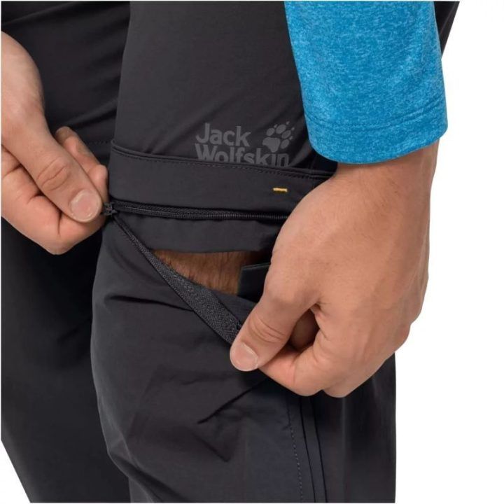 Vyriškos kelnės Jack Wolfskin Overland Zip Away, juodos