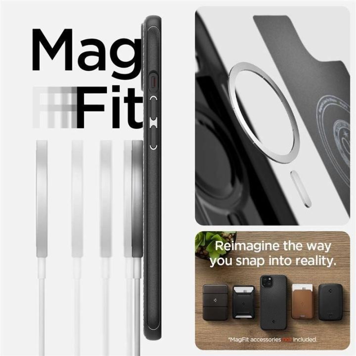 SPIGEN MAG ARMOR IPHONE 15 MATINIS JUODAS