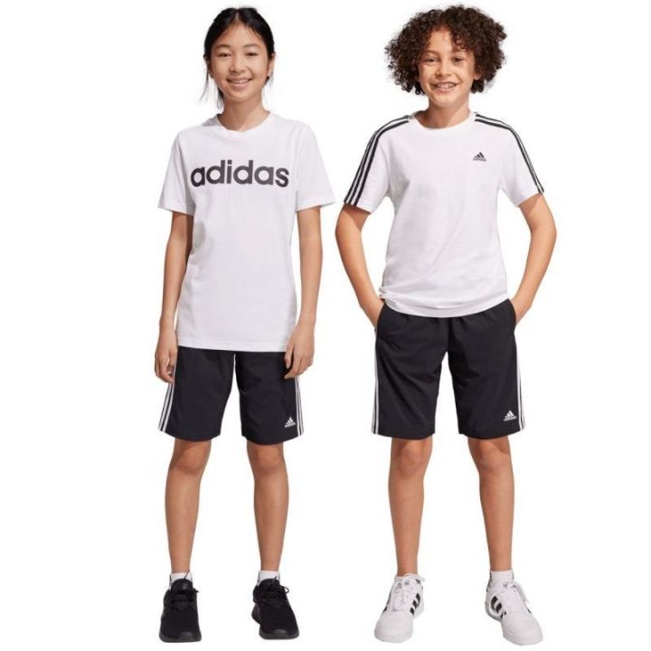 Vaikiški šortai adidas Essentials 3-Stripes Woven, juodi