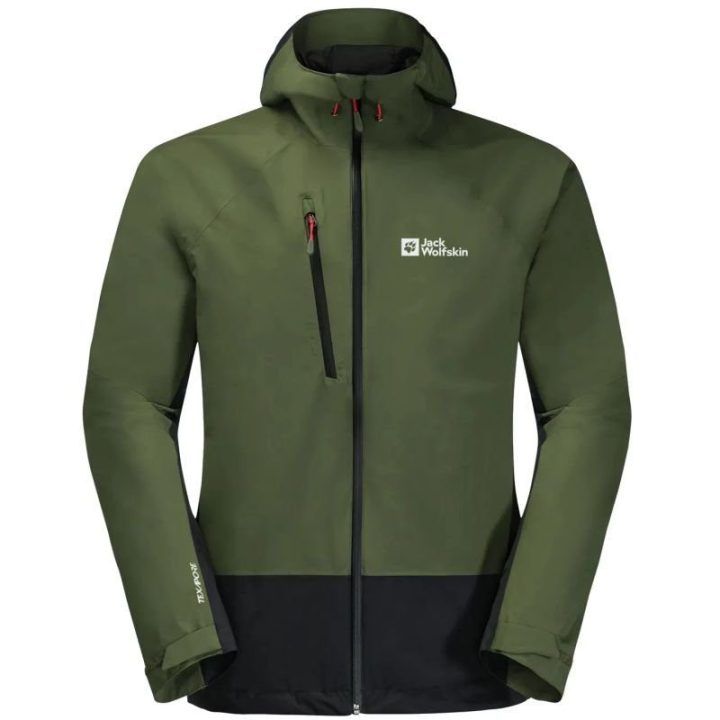 Vyriška striukė su gobtuvu Jack Wolfskin Eagle Peak 2L, žalia