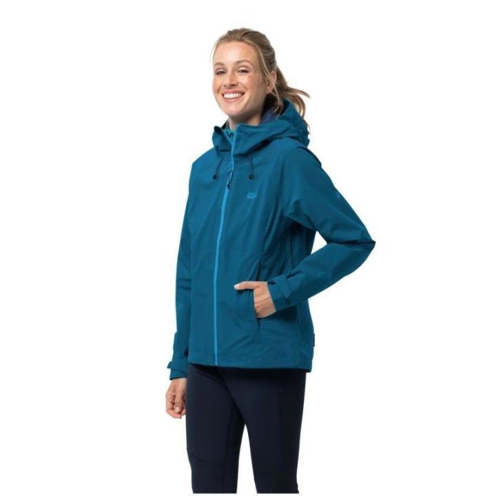 Moteriška neperšlampama striukė Jack Wolfskin Highest Peak, jūros spalvos
