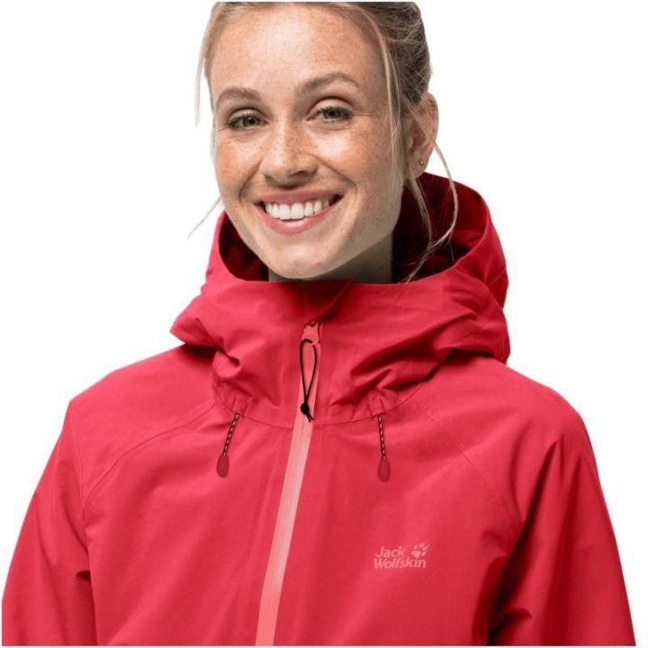 Moteriška neperšlampama striukė Jack Wolfskin Highest Peak, raudona