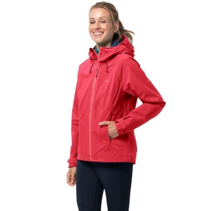 Moteriška neperšlampama striukė Jack Wolfskin Highest Peak, raudona