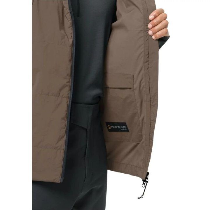 Vyriška striukė nuo vėjo Jack Wolfskin Bike Commute Ins, ruda