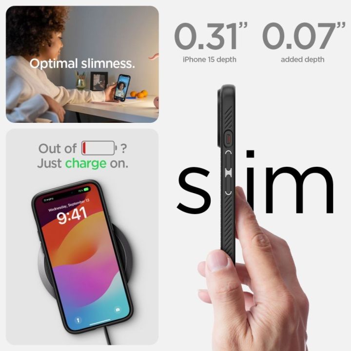 SPIGEN LIQUID AIR IPHONE 15 MATINIS JUODAS