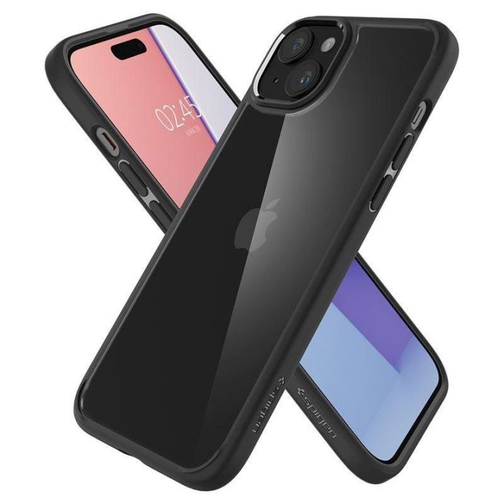Spigen Crystal Hybrid , matinės juodos spalvos - iPhone 15 Plus