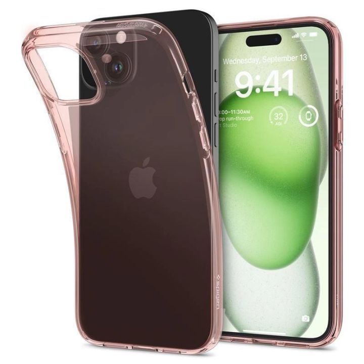 Spigen Crystal Flex , rožinis krištolas - iPhone 15 Plus