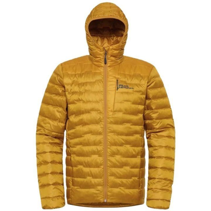 Vyriška pūkinė striukė Jack Wolfskin Passamani, oranžinė ir geltona
