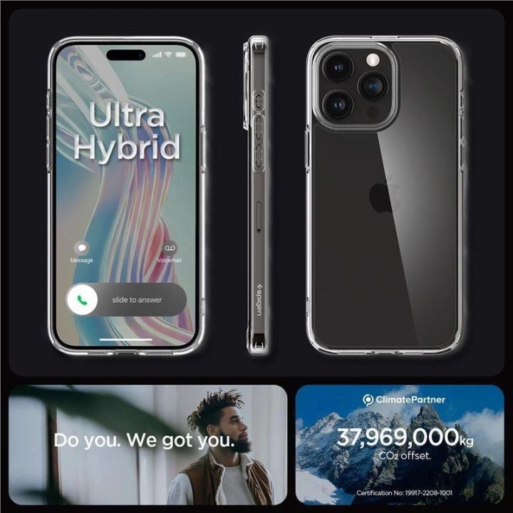 SPIGEN CRYSTAL HYBRID IPHONE 15 PRO - skaidrus