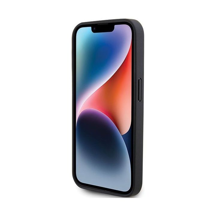 Ferrari Twist metalinis dėklas su logotipu iPhone 15 Pro - juodas