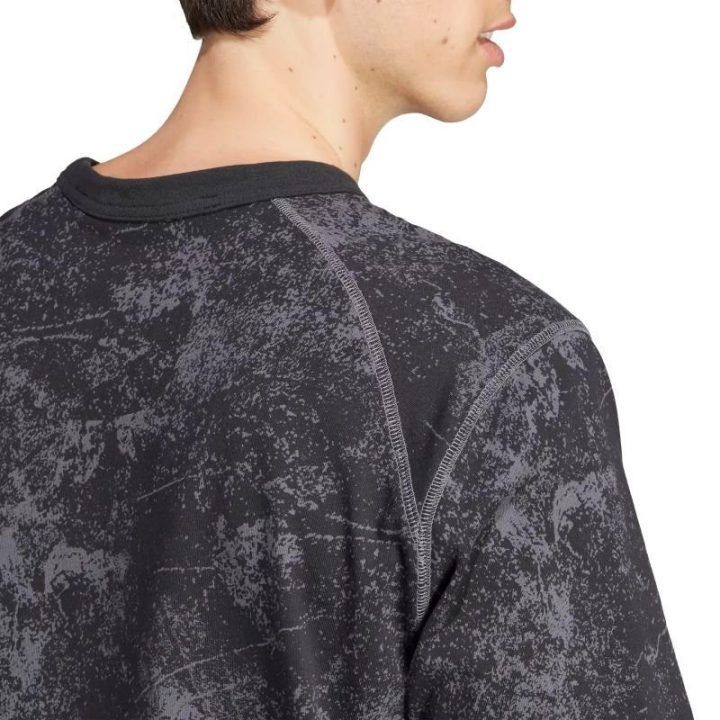 Vyriški marškinėliai adidas Adventure Allover Print, juodi