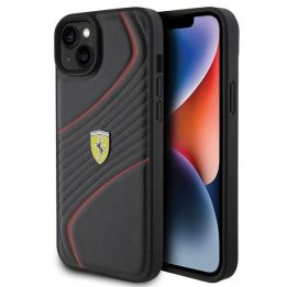 Ferrari Twist metalinis dėklas su logotipu iPhone 15 Plus - juodas