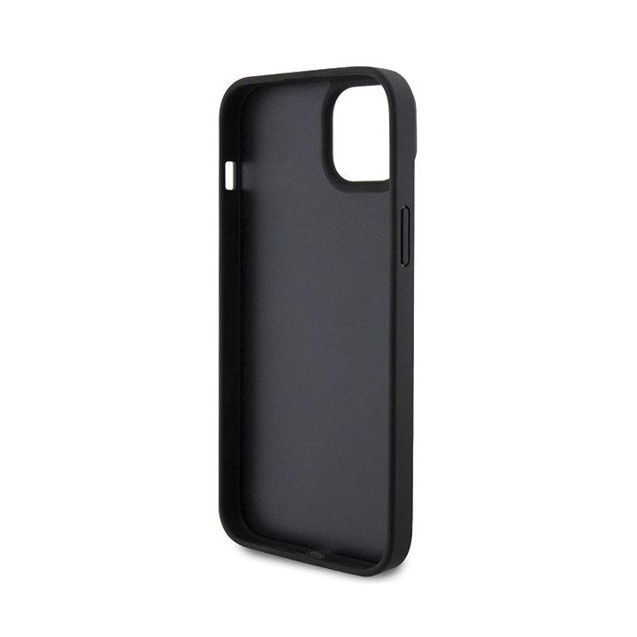 Ferrari Twist metalinis dėklas su logotipu iPhone 15 Plus - juodas