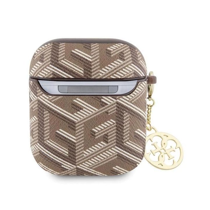 Guess GCube Charm dėklas AirPods 1/2 - rudas