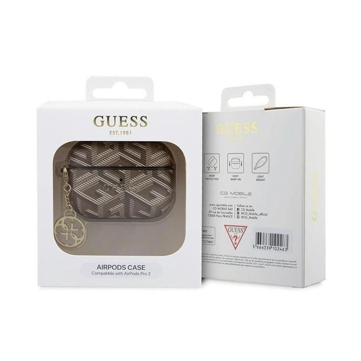 Guess GCube Charm dėklas AirPods Pro 2 - rudas