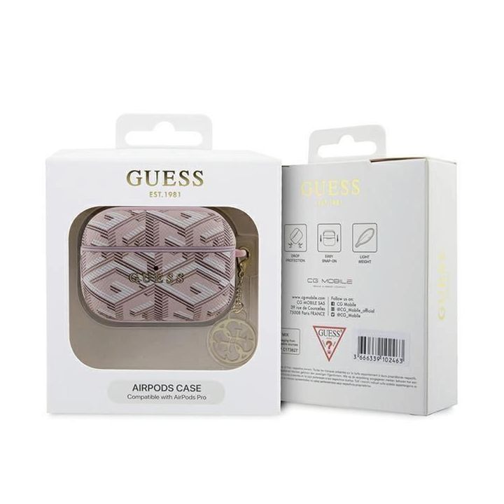 Guess GCube Charm dėklas AirPods Pro - rožinis