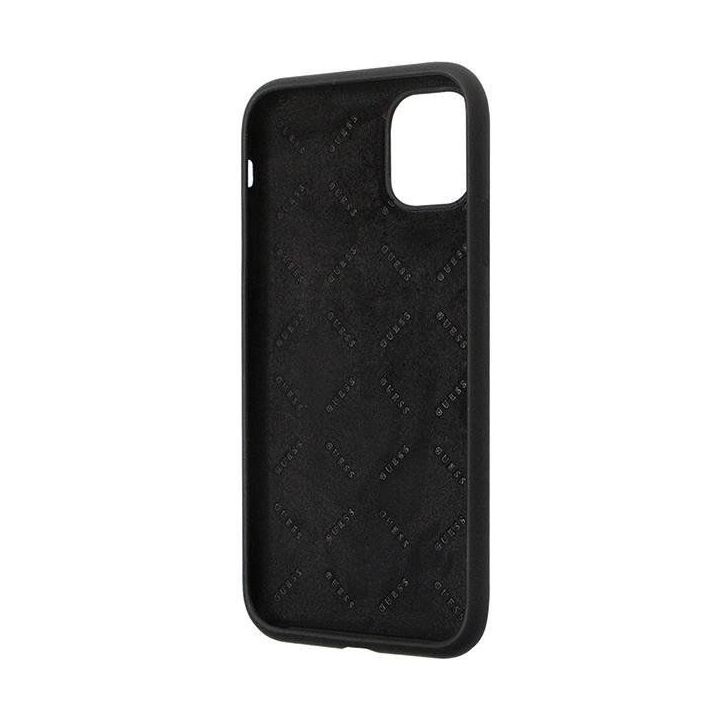 Guess silikoninis dėklas su logotipu Strass 4G , skirtas iPhone 11 / Xr - juodas