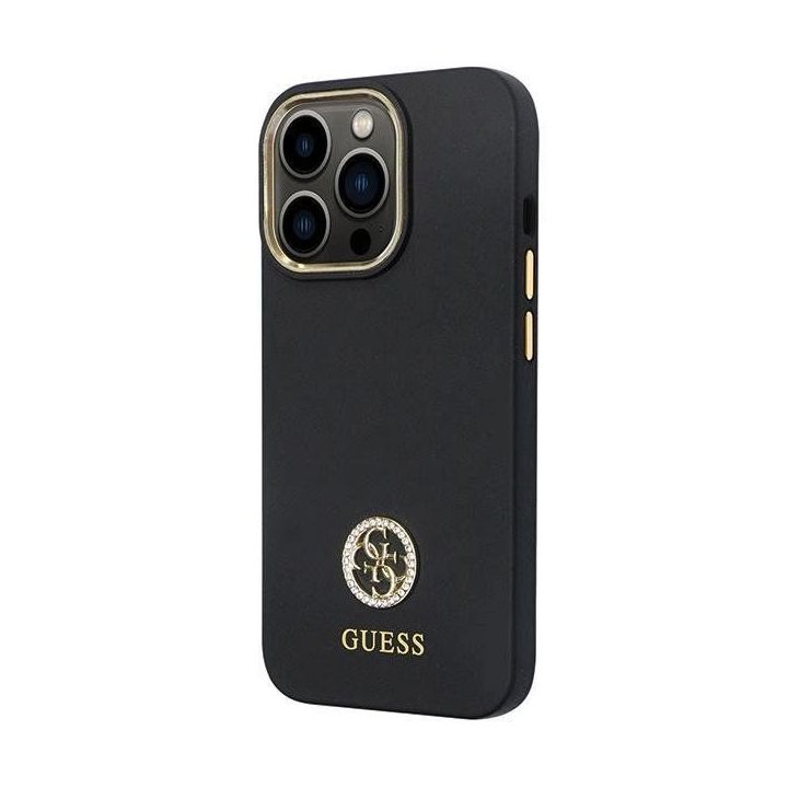 Guess silikoninis logotipas su akmenimis 4G ant iPhone 13 Pro / iPhone 13 - nuotraukos