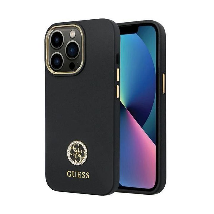 Guess silikoninis logotipas su akmenimis 4G ant iPhone 13 Pro / iPhone 13 - nuotraukos
