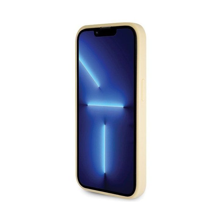 Guess Glitter Script Big 4G dėklas iPhone 14 Pro - auksinis