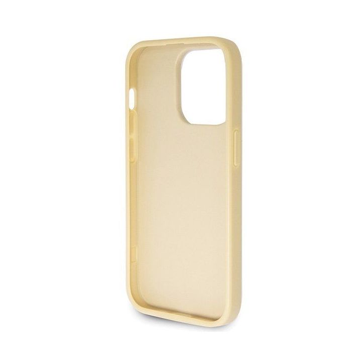 Guess Glitter Script Big 4G dėklas iPhone 14 Pro - auksinis