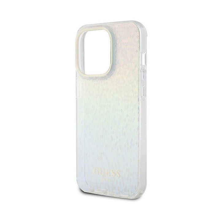 Dėklas Guess IML Faceted Mirror Disco Iridescent na iPhone 15 Pro - daugialypė terpė