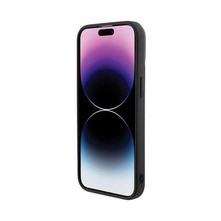 Guess Disco Metal Script dėklas iPhone 15 Pro - juodas