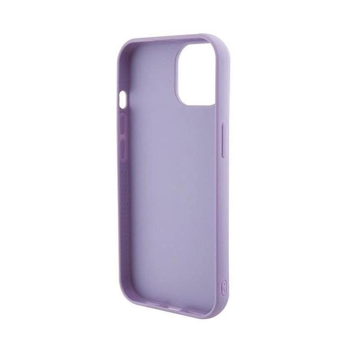 Guess Sequin Script Metal iPhone 15 - fioletowe