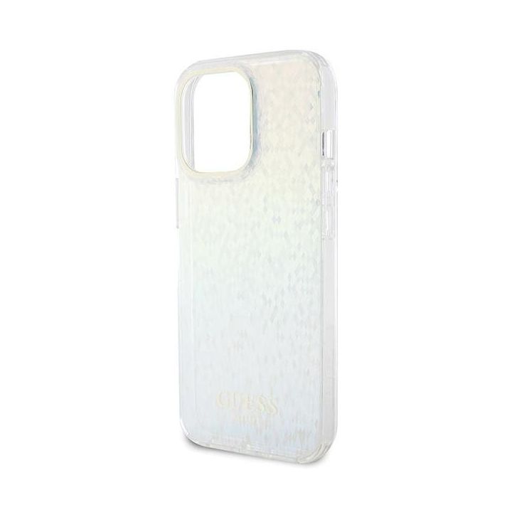 Guess IML Faceted Mirror Disco Iridescent ant iPhone 15 Pro Max - daugialypė terpė