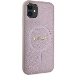 Guess Saffiano MagSafe dėklas iPhone 11 / Xr - rožinis