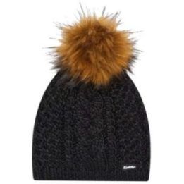 Moteriška merino vilnos kepurė su kontrastiniu bumbulu Eisbar Afra Lux