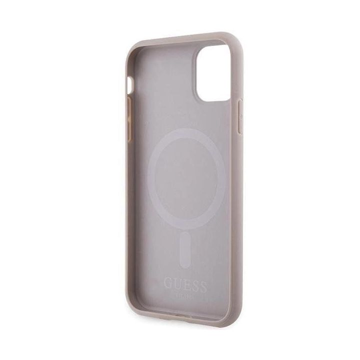 Guess Saffiano MagSafe dėklas iPhone 11 / Xr - rožinis