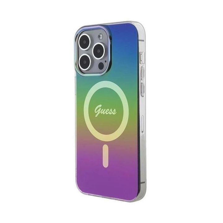 Guess IML Iridescent MagSafe dėklas iPhone 15 Pro - juodas