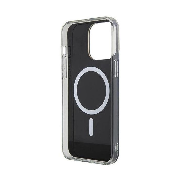 Guess IML Iridescent MagSafe dėklas iPhone 15 Pro - juodas