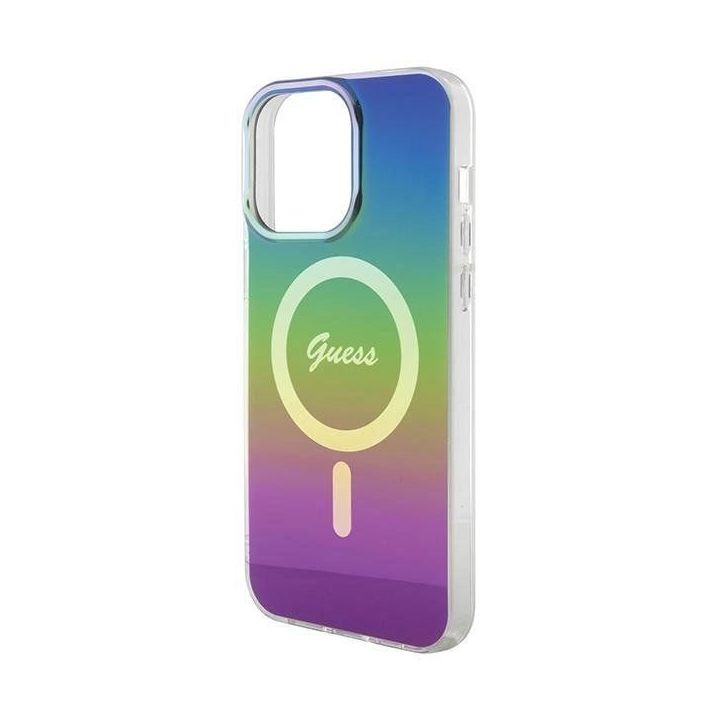 Guess IML Iridescent MagSafe dėklas iPhone 15 Pro - juodas