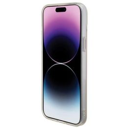 Guess IML Iridescent MagSafe dėklas iPhone 15 Pro - rožinis