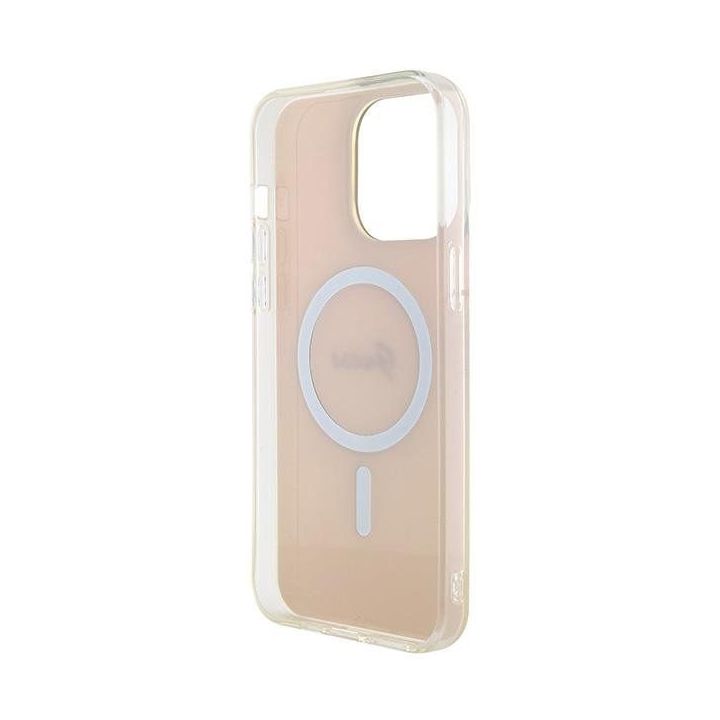 Guess IML Iridescent MagSafe dėklas iPhone 15 Pro - rožinis