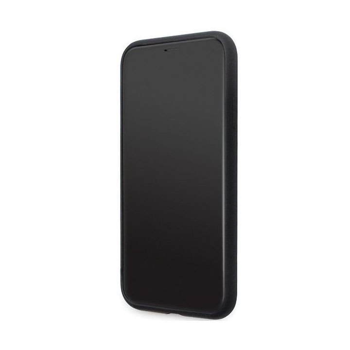 Karl Lagerfeld silikoninis Ikonik Metal Pin dėklas iPhone 11 / Xr - juodas