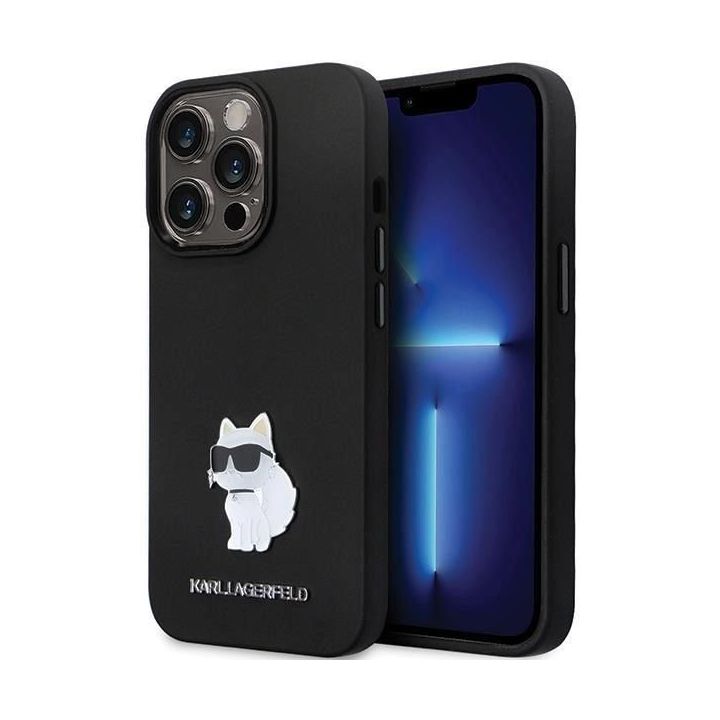 Dėklas Karl Lagerfeld Silicone C Metal Pin prie iPhone 13 Pro / iPhone 13 - Pagrindinis