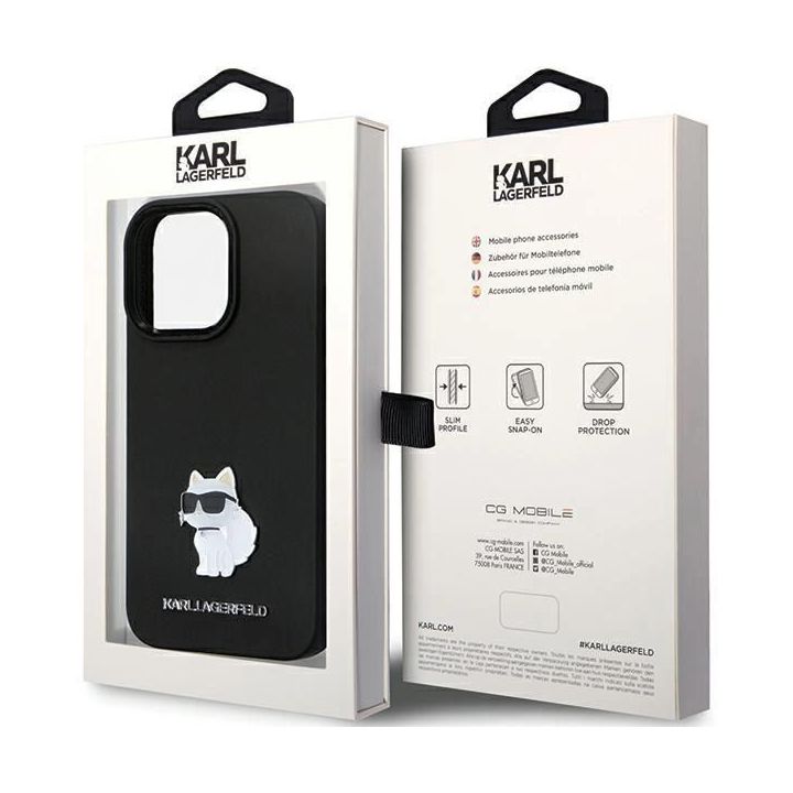 Dėklas Karl Lagerfeld Silicone C Metal Pin prie iPhone 13 Pro / iPhone 13 - Pagrindinis