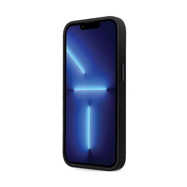 Karl Lagerfeld silikoninis Ikonik Metal Pin dėklas iPhone 13 Pro / iPhone 13 - juodas