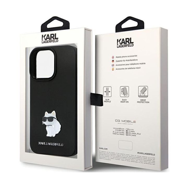 Dėklas Karl Lagerfeld Silicone C Metal Pin prie iPhone 14 Pro Max - nuotraukos
