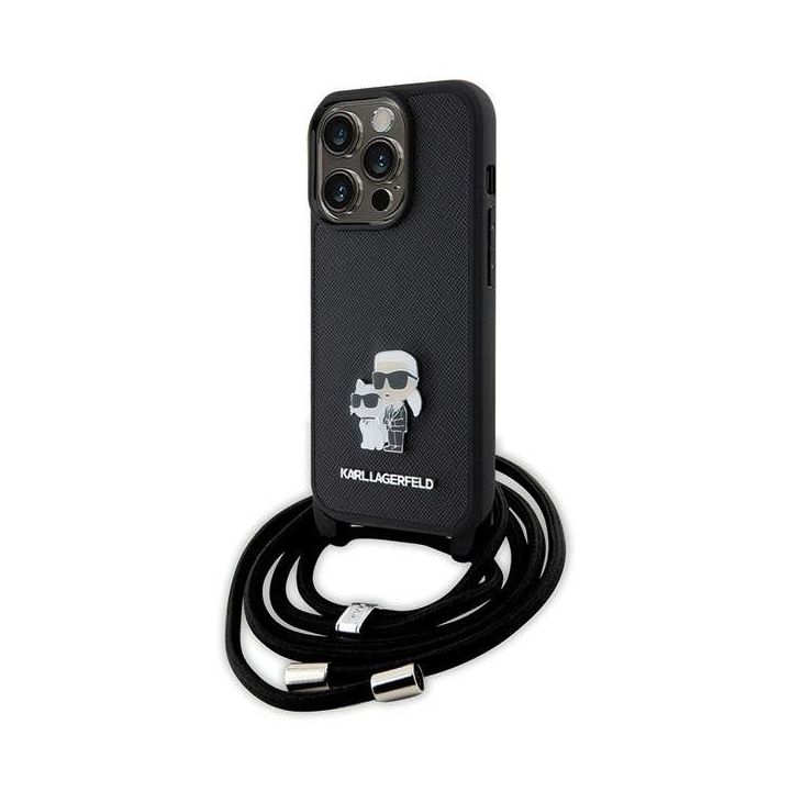 Dėklas Karl Lagerfeld Crossbody Saffiano Metal Pin Karl&Choupette na iPhone 15 Pro - nuotraukos