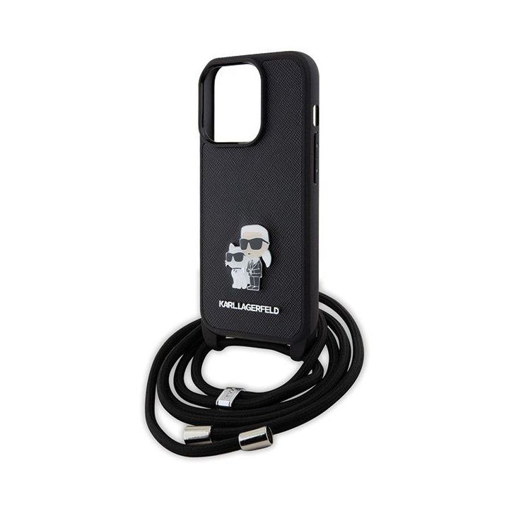 Dėklas Karl Lagerfeld Crossbody Saffiano Metal Pin Karl&Choupette na iPhone 15 Pro - nuotraukos